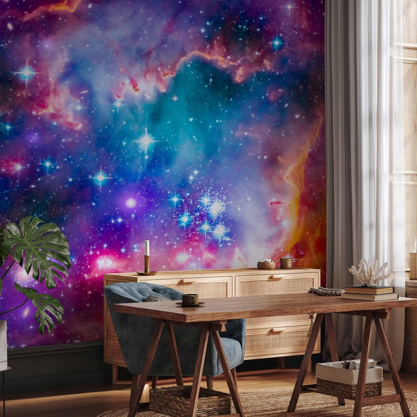 artgeist Wall Mural Abstract 173x124 in - Peel and Stick Self-Adhesive Wallpaper Removable Large Sticker Foil Wall Decor Print Picture Image Design Abstract Cosmos Sky Star i-G-10010-a-a