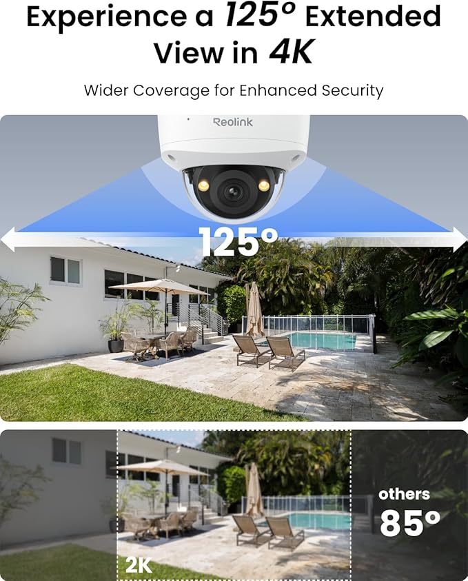 REOLINK 4K Security Camera System, 4pcs 4K UHD IK10 Vandalproof PoE Surveillance Cams Outdoor, 8CH NVR 2TB HDD, Color Night Vision, Smart Detection, 2-Way Talk, IP67 Weatherproof, RLK8-800V4