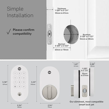 Yale Smart Lock with Matter - Made for Google Home - Snow - YRD510-MT1-SNW