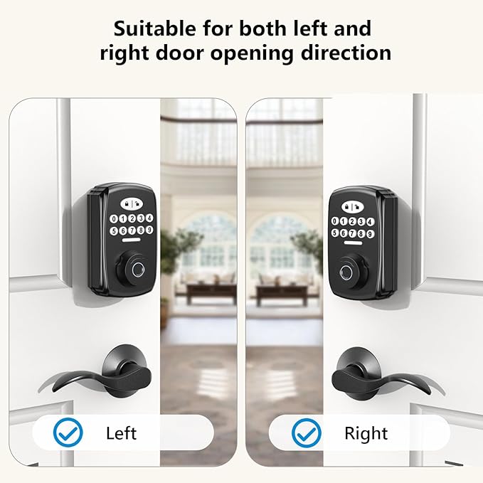 Fingerprint Door Lock - Keyless Entry Door Lock Smart Deadbolt Lock - Electronic Digital Keypad Lock - Smart Locks for Front Door - Auto Lock - Easy Installation