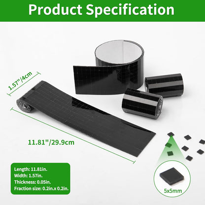 LONGKING 3776 Pieces Self-Adhesive Mirror Tiles, Square Mirror Stickers Mosaic Tiles, Glass DIY Craft Decoration, Disco Ball Tiles(Black)
