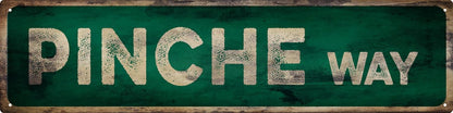 Vintage Tin Sign Retro Metal Pinche Way Signs Stylish Wall Art Plaques for Home Decor Bathroom Kitchen House and Gothic Wall Decor or as a Unique Poster 16x4 in