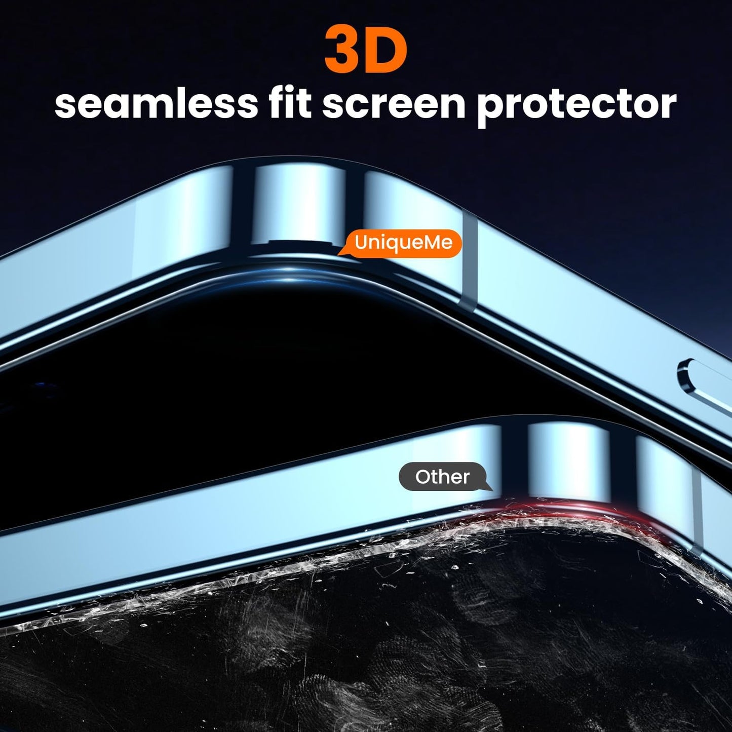 UniqueMe for iPhone 12 / iPhone 12 Pro Privacy Screen Protector - [Military Grade Shatterproof & 9H+ Hardness] Screen Protector 12 Pro Tempered Glass Full Coverage Protection, Easy to install, 2 Packs