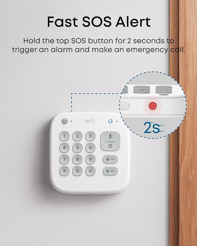 eufy Keypad E10, Quick and Convenient Arming/Disarming, Covert Duress Alarm, One-Touch SOS Alert, Requires HomeBase 2, 3 or Pro