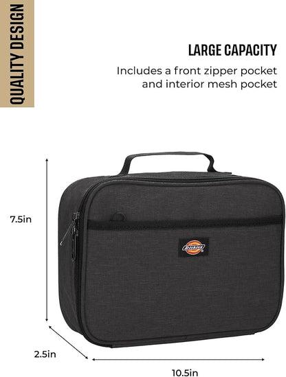 Dickies Kids Insulated Lunch Bag for School, Thermal Reusable Lunch Box for Kids, Boys, Girls - 8 Years Old and Up (Charcoal)