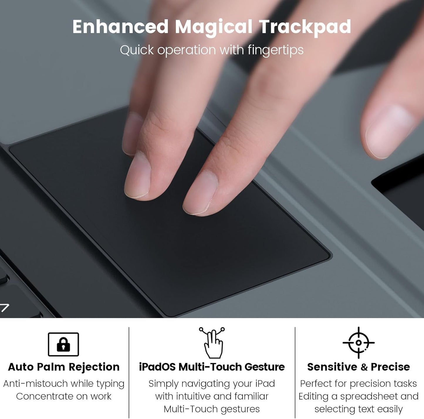 Nillkin iPad Pro 11(1st/2nd/3rd/4th Gen) & iPad Air 5th/4th Generation Case with Keyboard, Magic Trackpad, Rugged Case with Detachable Keyboard, Portrait/Landscape Modes, Camera Cover, Black
