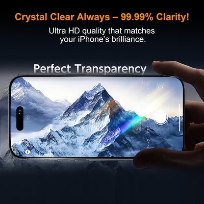 OneFish Glass Screen Protector for iphone 15 Pro, 9H Hardness Glass Scratch Resistant, HD Clarity Tempered Film with Installation Frame, Bubble Free, Easy Installation, 2Pack.