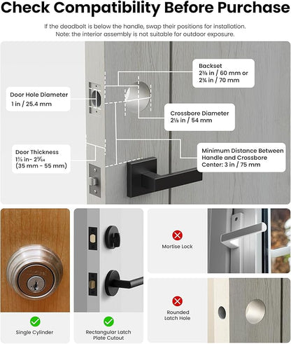 Lockin Veno Plus Smart Lock with Dual Swappable Batteries, 6-Month Power, 2K 180° Camera & Video Doorbell, Palm Vein/Fingerprint Entry, Built-in WiFi, App Control, No Subscription