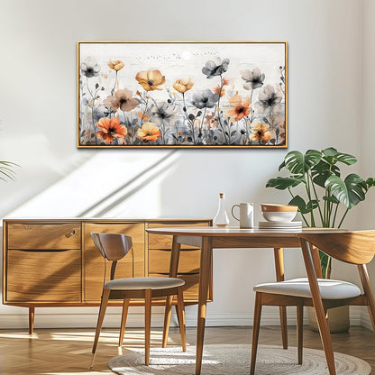 ZUITINGHUA Large Wood Framed Wall Decor For Living Room Canvas Wall Art For Office Modern Wall Decorations For Bedroom Flowers Landscape Paintings Farmhouse Pictures Artwork Home Decor 24x48 In