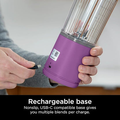 Ninja Blast 16 oz. Personal Portable Blender with Leak Proof Lid and Easy Sip Spout, Perfect for Smoothies, Cordless, USB-C Rechargeable, Dishwasher Safe Parts (Renewed) (Passion Fruit Purple)