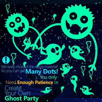 Halloween Decorations Indoor Decor - Glow in The Dark Spider w/Ghost Decor Stickers - Halloween Wall Decorations Stickers for Room Decor Haunted Mansion Decor for Kids Room