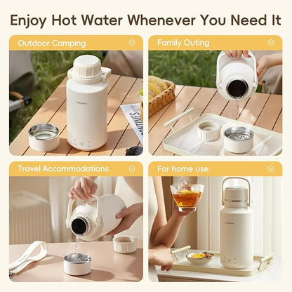 33.8 Oz/1000mL Portable Electric Kettle,304 Stainless Steel travel kettle,Hot Water Boiler and Keep Warm,4 Temp Settings,600W Fast Boiling Water with Auto Shut-Off and Boil Dry Protection