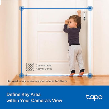 Tapo 2K Indoor/Outdoor Pan/Tilt Wired Security Camera - Baby Monitoring, Person & Baby Cry Detection, 360° Motion Tracking, Color Night Vision, Subscription-Free Local Storage or Optional Cloud, C216
