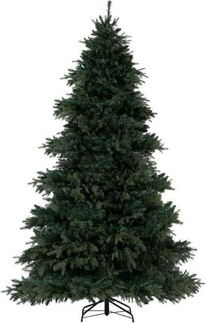 Naomi Home 7.5ft Rustic Christmas Tree with Lights, Realistic Classic Prelit with 3661 Branch Tips, 800 Warm Lights and Metal Stand, Aritificial Tree