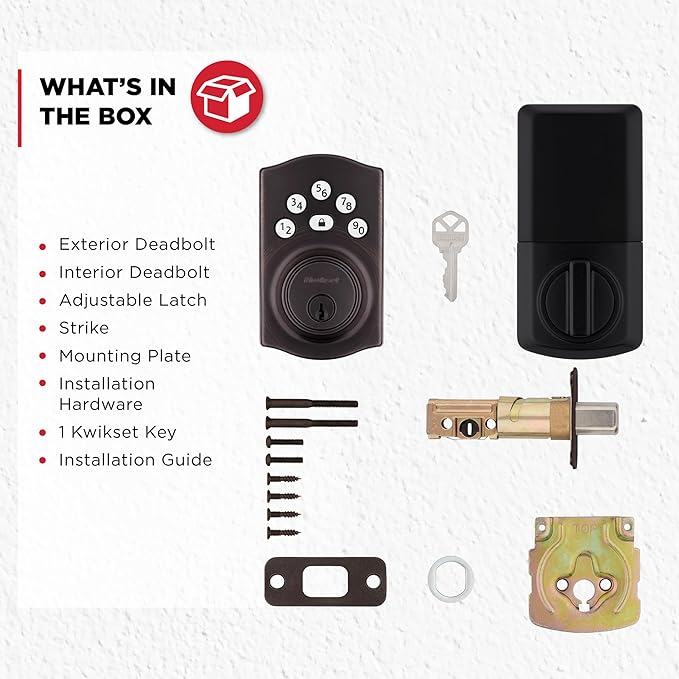 Kwikset Powerbolt 240 5-Button Keypad Matte Black Traditional Electronic Deadbolt Door Lock, Featuring Convenient Keyless Entry, Customizable User Codes and Auto-Locking