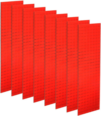 HARFINGTON 8 Sheet 3840 Pieces Self Adhesive Mirror Mosaic Tiles 5x5mm Small Square Mirror Tiles Sticker Disco Ball Stickers Mini Glass Tiles for DIY Craft Party Home Decoration, Red