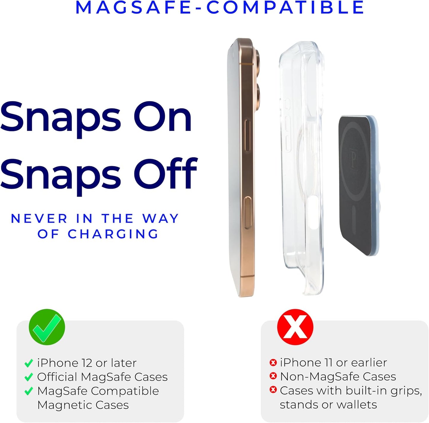 The Clingy Thingy Magnetic Sticky Phone Grip - Removable iPhone Suction Grip for Hands-Free FaceTime - Workouts, Influencers & Content Creator Essentials, Compatible with iPhone 12-16 (White/Green)