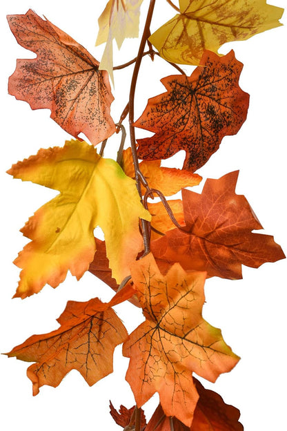Lvydec 2 Pack Maple Leaves Fall Garland Clearance - 5.9ft/Strand Artificial Fall Foliage Garland Colorful Autumn Leaves Decoration for Home Wedding Party Halloween Thanksgiving