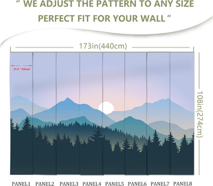 Natural Mountain Forest Landscape Wallpaper Mural for Living Room, Bedroom, Dinning Room, Large Background Waterproof Wall Decor(Not Peel and Stick)