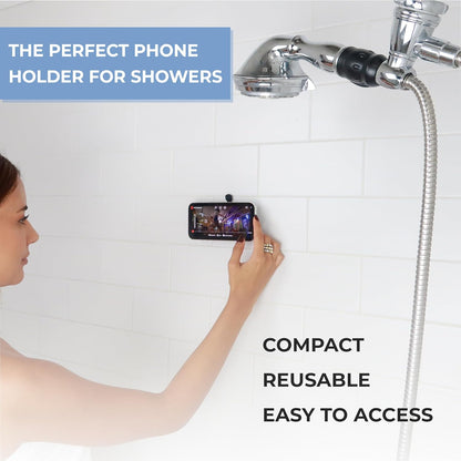 hula+ MagSafe Phone Holder Portable Mount, Reusable Stand for Shower, Mirror, Kitchen, Window, & Bathroom Compatible with MagSafe Adjustable Rotation for Content, TikTok, Movies & Music