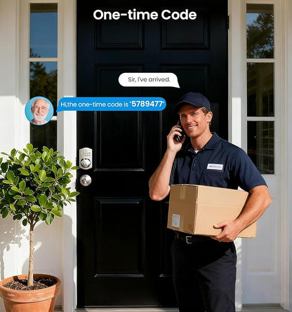 Veise Fingerprint Door Lock with 2 Knobs - Keyless Entry Door Lock with Handle, Electronic Keypad Deadbolt, Smart Front Handle Set, Auto-Locking, Waterproof, Easy Installation, Satin Nickel