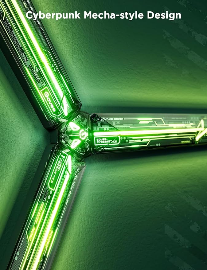 Govee Gaming Wall Light, RGBIC Glide Wall Light, Work with Matter, Alexa and Google Assistant, DIY Customized LED Wall Lighting Effects and Shapes, Gaming Lights for Gaming Room