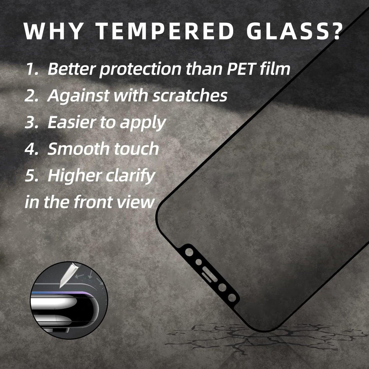 EGKimBa Privacy Screen Protector compatible with iPhone 12 /iPhone 12 Pro, 6.1 inch Gradient Colorful Electroplated Anti-Spy Anti-Blue Light Easy Installation Tempered Glass