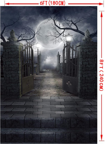CHAIYA 6x8ft Halloween Backdrop Background Nightmare Before Christmas Backdrop for Photography Zombie Themed Photo Booth Party Decorations CY034