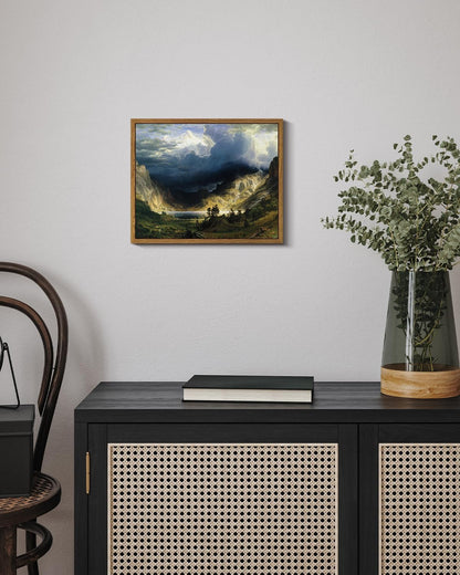 VIYYIEA Framed Canvas Wall Art Home Decor Landscape Wall Art for Living Room Vintage Natural Oil Painting Picture Beautiful Scenery Office Decor Bedroom Wall Decor -Rocky Mountain 9x11in