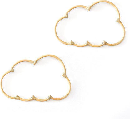 BEBE BASK Handmade Wicker Cloud Décor Set of 2 - Rattan Cloud Decorations - Décor for Bedroom and Baby Nursery Wall - for Girls Room