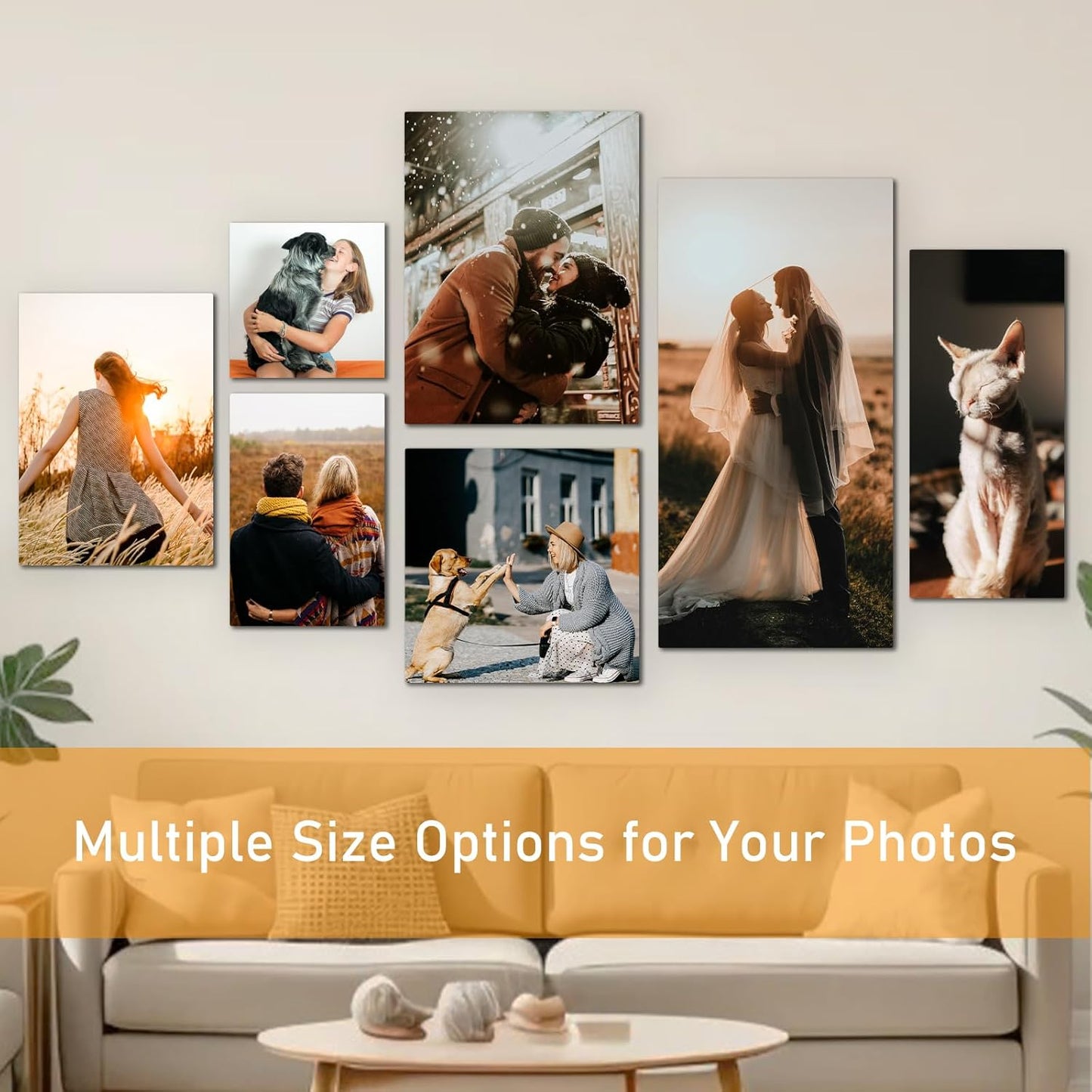 xzartdiy Custom Canvas Prints with Your Photos - Personalized Picture Print Customized Gifts for Family Home Office Wall Art Decor, Wrapped Canvas 20x20inch