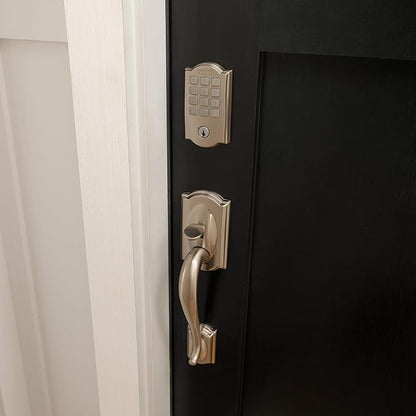 Schlage Arrive WiFi Deadbolt Smart Lock, Keyless Entry Door Lock with Camelot Trim, Satin Nickel, Compatible with Alexa and Google, BE459WB CAM 619
