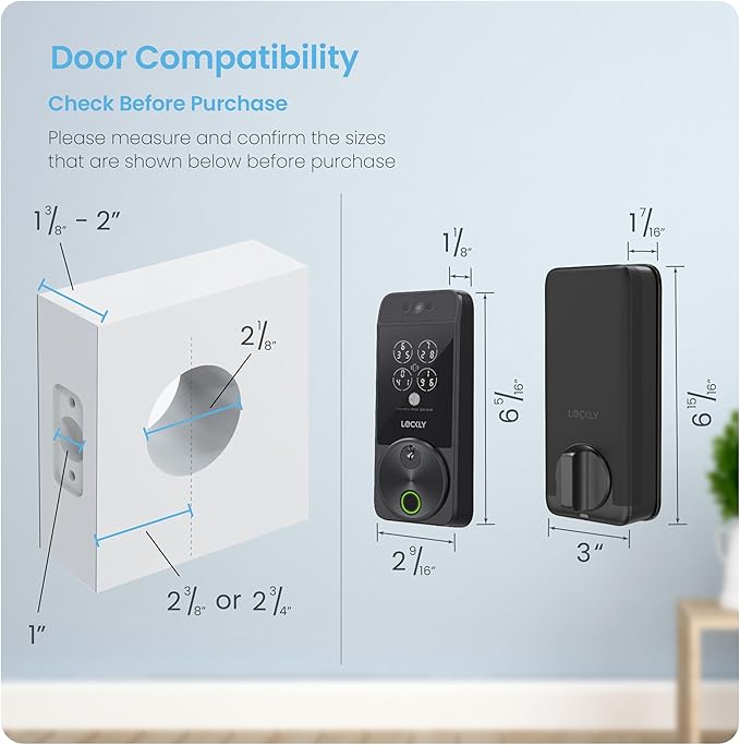 Lockly Visage Zeno Series Smart Lock, Facial Recognition & Fingerprint Keyless Entry Door Lock, Built-in Wi-Fi Deadbolt with Apple Home Key, PIN Genie Keypad, App Remote Control (Matte Black)