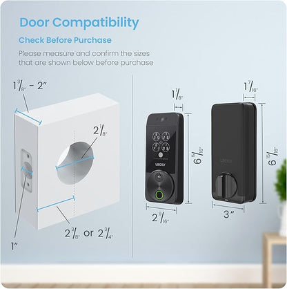 Lockly Visage Zeno Series Smart Lock, Facial Recognition & Fingerprint Keyless Entry Door Lock, Built-in Wi-Fi Deadbolt with Apple Home Key, PIN Genie Keypad, App Remote Control (Matte Black)