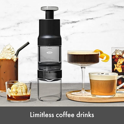 OXO Brew Rapid Brewer - Portable Coffee Maker,Fast Manual Hot & Cold Brew,Small Handheld Brewer,Compact Travel Coffee Maker,(Pack of 4)