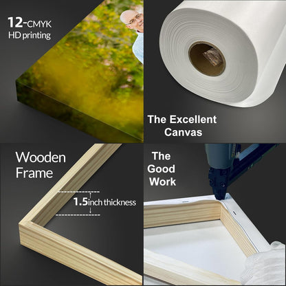Wewejia Custom Canvas Prints with Your Photos for Family, 12x12inch Personalized Canvas Picture Wall Prints Best Custom Wall Decor for Living Room Bedroom Dining Room Office Easy to hang