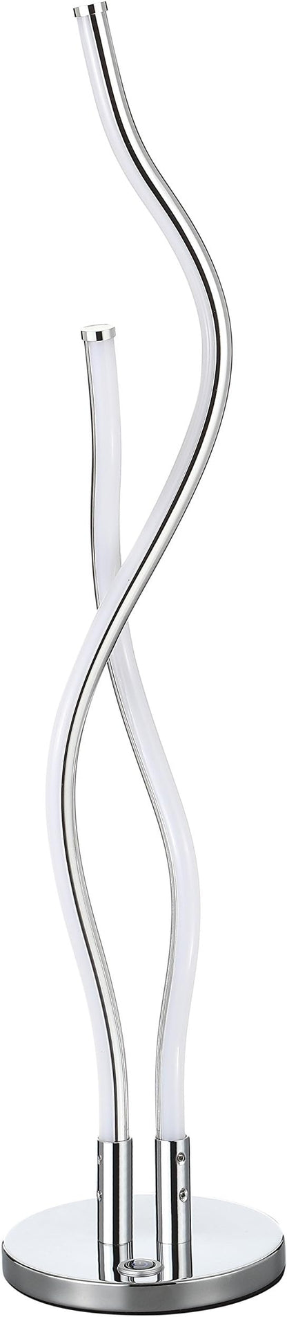 JONATHAN Y 26.25" Chrome Integrated LED Table Lamp, Modern Minimalist Iron Ribbon Metal Desk Lamp for Living Room Bedroom, Energy Efficient Slim Design, ETL Listed JYL7001A