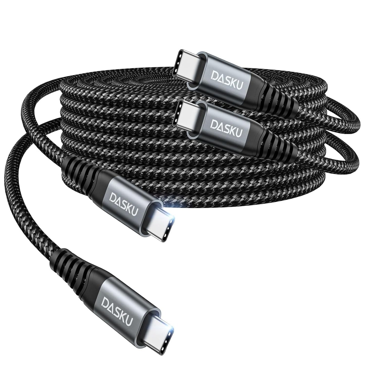 Dasku iPhone 16 USB C to USB C Fast Charging, 60W(3.1A) 2 Pack 3FT Charging Cord Type C Charger Cable for iPhone 16/15/15 Plus/15 Pro Max, MacBook Pro, iPad Pro Air, Samsung S24/S24 Ultra/S23