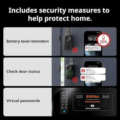 SwitchBot Smart Lock Pro Bundle: Lock+Keypad Touch+Hub Mini Matter, Fingerprint Deadbolt Retrofit, IP65, Matter HomeKit Siri iPhone/Apple Watch, Alexa/Google