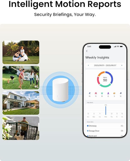 REOLINK 5MP Solar Security Cameras Wireless Outdoor, 360° Pan Tilt Auto-Tracking, Smart AI Detection, Up to 1TB Local Storage, 2.4/5GHz Dual-Band WiFi, Home Hub Mini with 4X Argus PT + Solar Panel