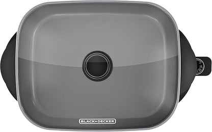 BLACK+DECKER Electric Skillet,Variable Temperature Control,Nonstick Cooking Surface,Dishwasher Safe,Tempered Glass Lid,12"x15",(Pack of 2)