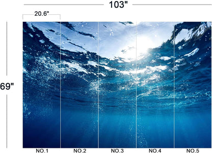 Sunlight Shining into The sea Wall Mural Wallpaper for Bedroom 103" x 69"