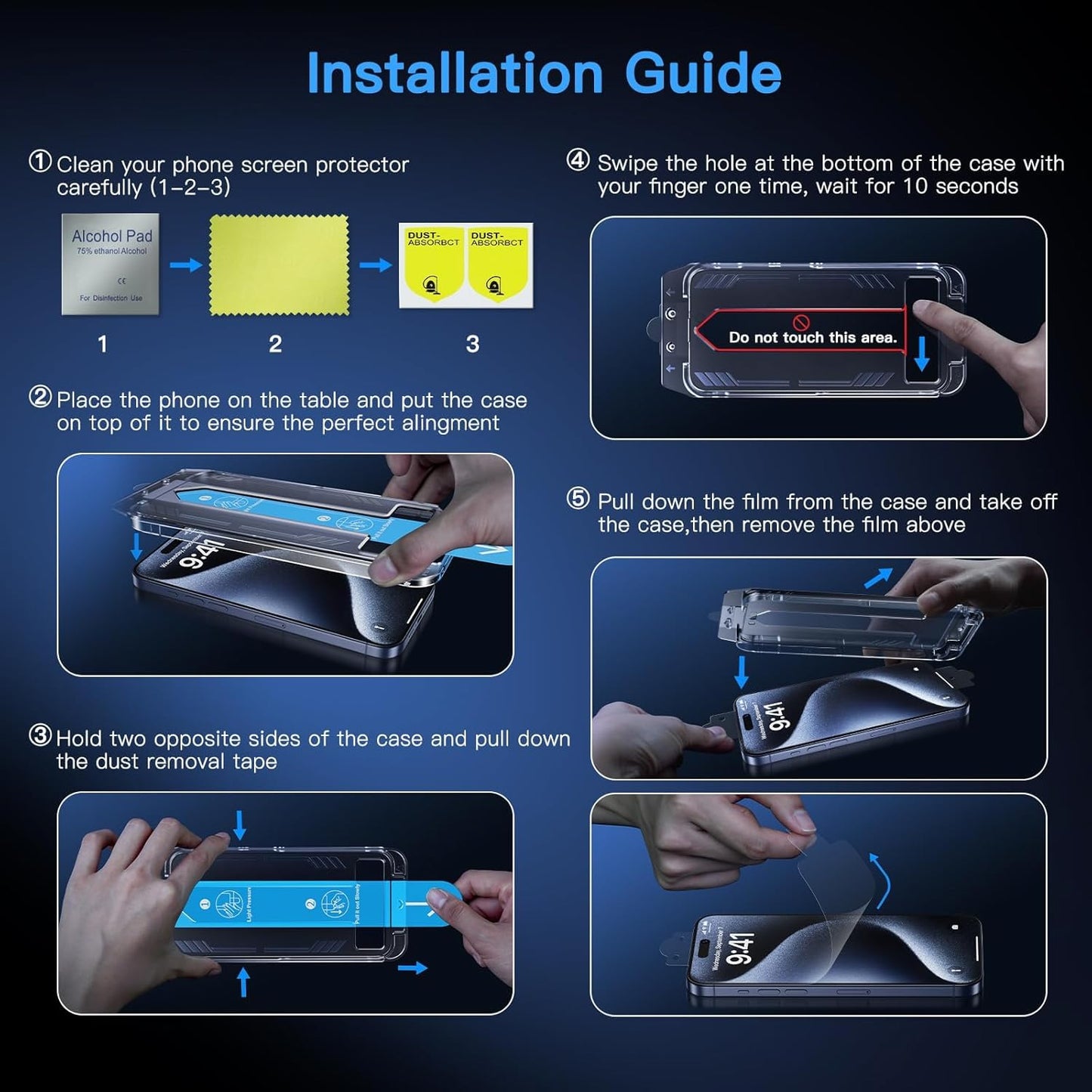 Uyiton Anti-Blue Light for iPhone 14 Plus/iPhone 13 Pro Max Screen Protector - Unbreak-Glass Easy to Install Full Coverage Case Friendly Scratch Resistance 9H Tempered Glass Screen Protector, 2 Pack