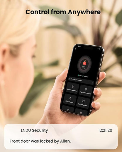Smart Locks for Front Door, Keyless Entry Door Lock, Supports Apple HomeKit, Fingerprint Unlock, Remote Control via App, Auto Unlock, keypad deadbolt, Long Battery Life & Auto-Lock
