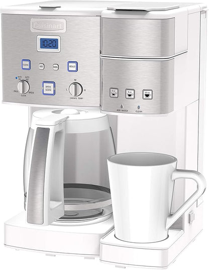 Cuisinart SS-15W Maker Coffee Center 12-Cup Coffeemaker and Single-Serve Brewer, White Stainless Steel