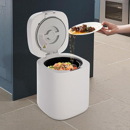 2.5L/0.66gal Electric Composting Machine, Three Working Modes Kitchen Composter with Lid and Removable Bucket, Composting Machine for Apartment Kitchen Countertop, White