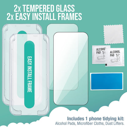 Smartish® iPhone 16 Pro Screen Protector - 2-Pack Tempered Glass Screen Protectors - Tuff Sheet - 9H Easy Install Frame [Scratch Resistant] Case-Friendly- Dynamic Island for Apple iPhone 16 Pro