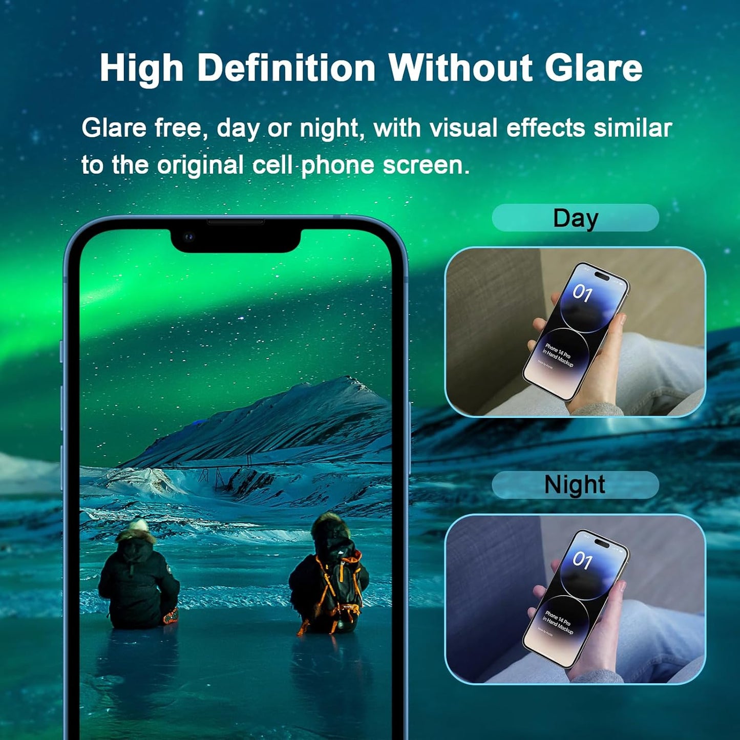 Blue Light Screen Protector for iPhone 13 Pro Max & iPhone 14 Plus (6.7''), Eye Protection Tempered Glass Film, Scratch-Resistant, No Bubble with Easy Installation Kit, 2 Pack