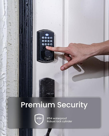 DESLOC A100F Electronic keypad Door Lock with Handle Set, Smart Front Door Locks Set, Keyless Entry Door Lock with Handles, Smart Locks for Front Door, Deadbolt Smart Lock, 12 Months Battery, IP54