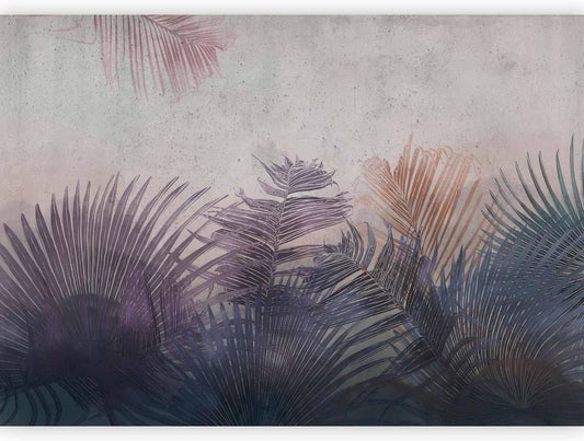 artgeist Wall Mural Jungle 138x101 in - XXL Non-Woven Wallpaper Fleece Wall Decor Photo Print Picture Image Design Leaves Botanical Nature Purple Grey b-A-0827-a-a